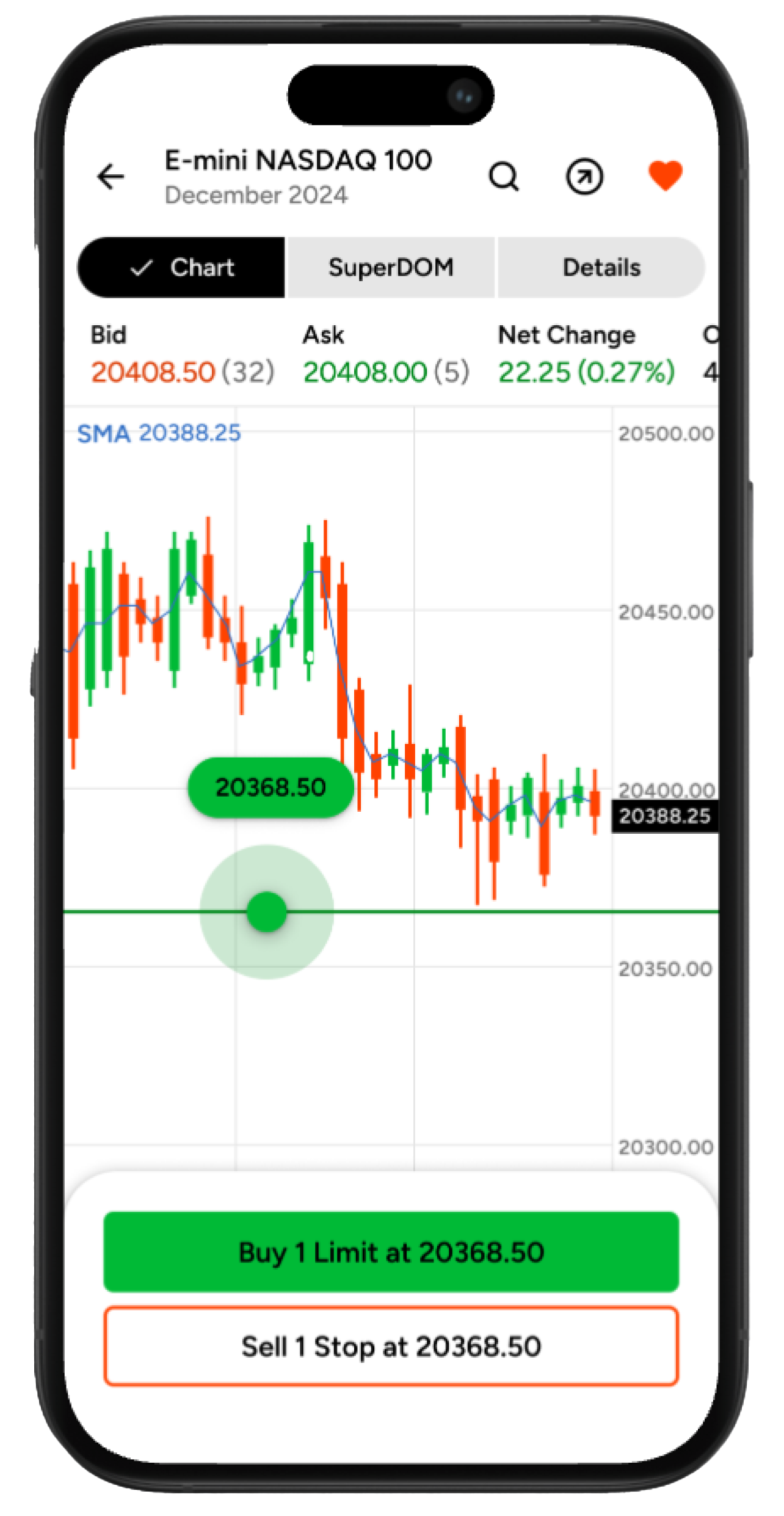 NinjaTrader mobile app on iPhone